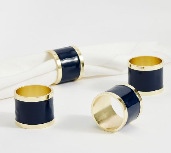 Enamel Band Napkin Rings - Set of 4