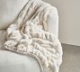 Faux Fur Ruched Throw