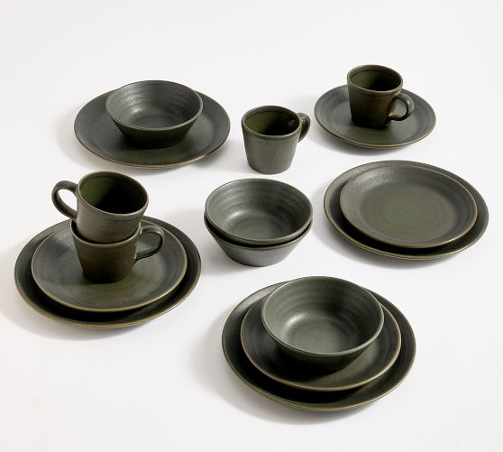 Larkin Reactive Glaze Stoneware 16-Piece Dinnerware Set