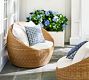 Torrey Wicker Papasan Swivel Outdoor Lounge Chair